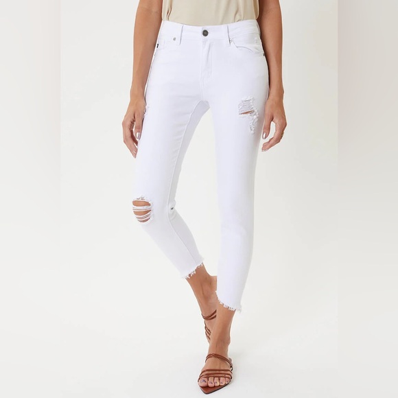 KanCan Denim - KanCan Brianna White Mid Rise Ankle Skinny Jeans Size 5/26